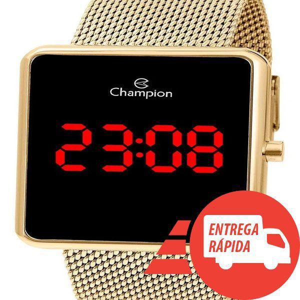 Relógio Champion Feminino Digital Quadrado Dourado Ch40080v - Prisma