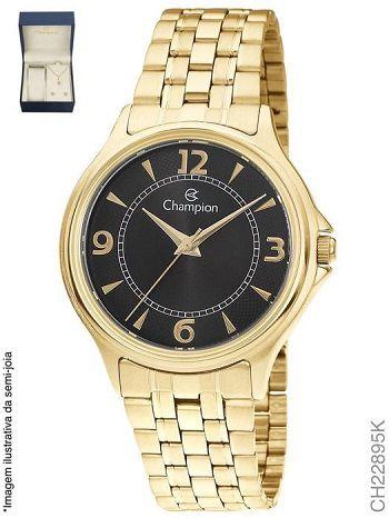 Relogio Champion Feminino Dourado Ch22895k com Semi Joia