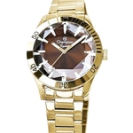 Relógio Champion Feminino Dourado Chocolate Cn27214x