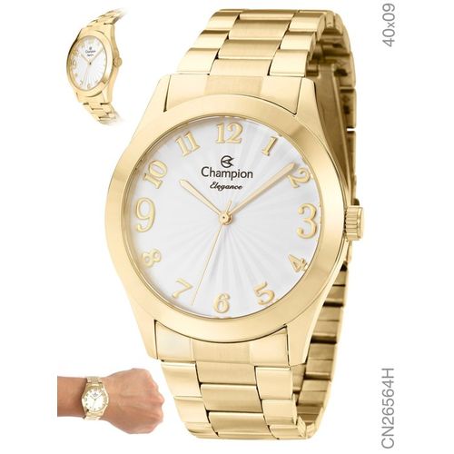 Relógio Champion Feminino Dourado - Cn26564h Promoção