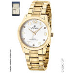 Relógio Champion Feminino Dourado Cn29070w + Colar Brincos