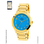 Relógio Champion Feminino Dourado Cn29230i +colar e Brincos