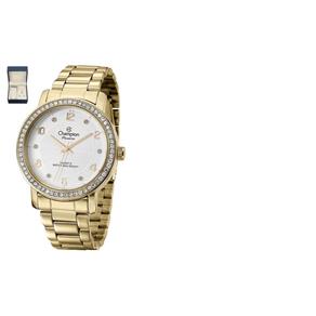 Relogio Champion Feminino Dourado Cn29249D e Colar e Brincos