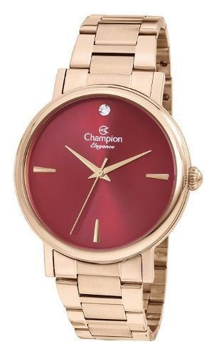 Relógio Champion Feminino Dourado com Visor Rosa CN25896I