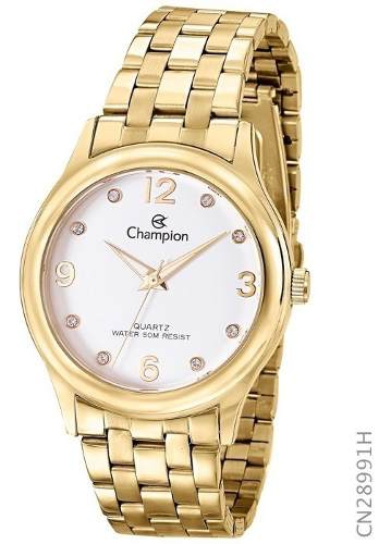 Relógio Champion Feminino Dourado e Branco Cn28991h Original