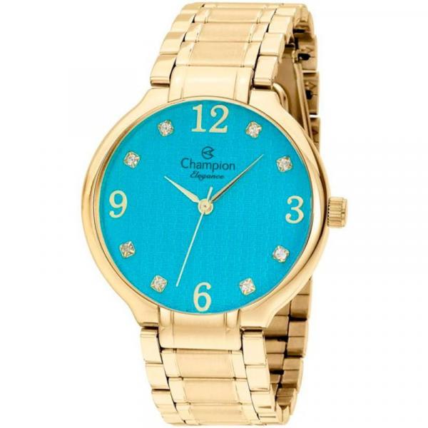 Relógio Champion Feminino Dourado Elegance CN26831F Analógico 5 Atm Cristal Mineral