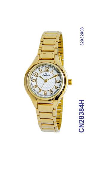 Relógio Champion Feminino Dourado Fundo Branco Cn28384h