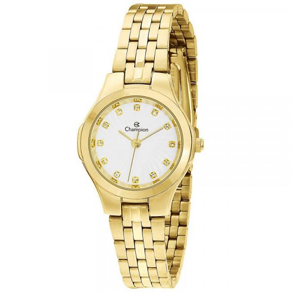 Relógio Champion Feminino Dourado Número em Pedra - CN25458H