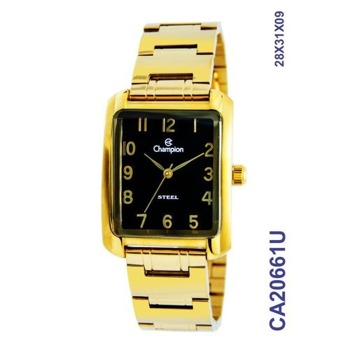 Relogio Champion Feminino Dourado Quadrado CA20661U