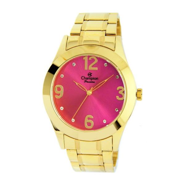 Relógio Champion Feminino Dourado Visor Rosa CH24268L