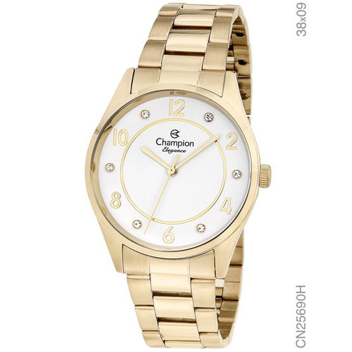 Relógio Champion Feminino Elegance Dourado Cn25690h