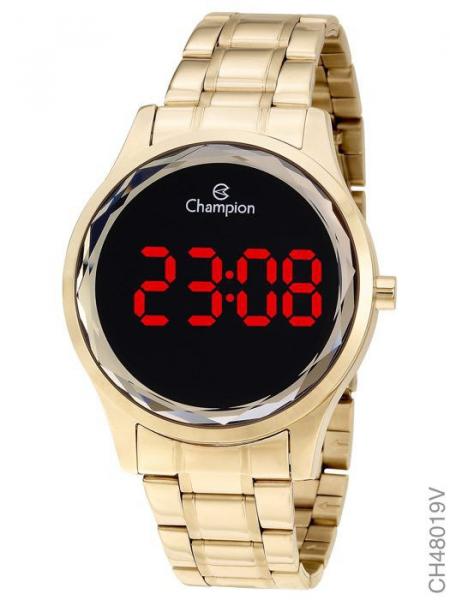 Relógio Champion Feminino Fashion Led Dourado CH48019V