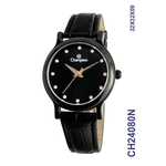 Relogio Champion Feminino Preto Couro CH24080N