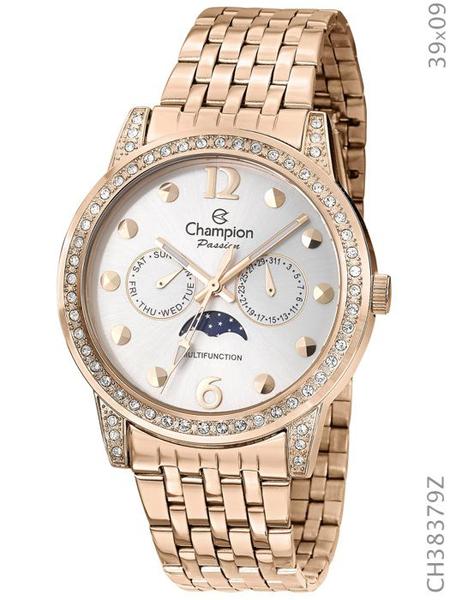 Relógio Champion Feminino Rose Ch38379z Multi Funcional