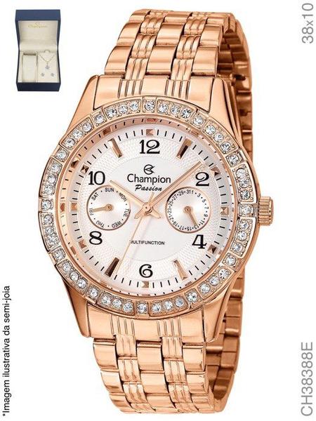Relógio Champion Feminino Rose Ch38388e + Kit Brinde