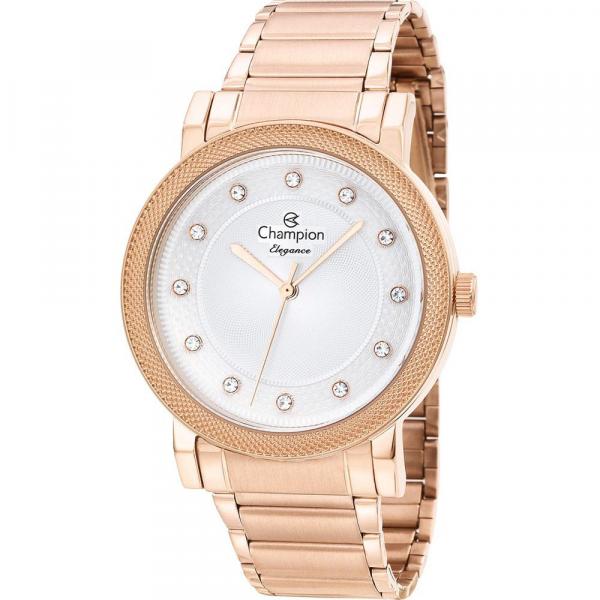 Relógio Champion Feminino Rosê Elegance CN25707Z Analógico 5 Atm Cristal Mineral Tamanho Médio