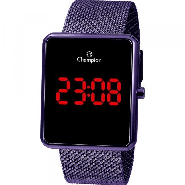 Relógio Champion Feminino Roxo CH40080L Digital 3 Atm Cristal Mineral Tamanho Grande