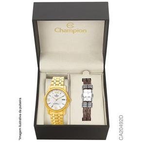 Relogio Champion Masculino CA20492D Dourado + Pulseira