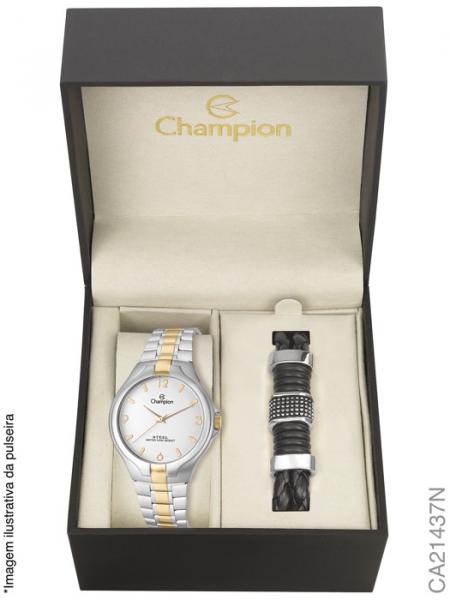 Relógio Champion Masculino Kit Pulseira Ca21437n