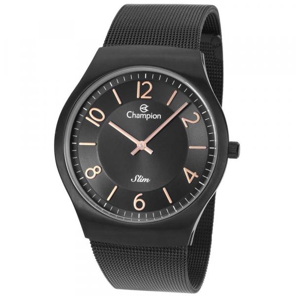 Relógio Champion Masculino Ref: Ca21848p Slim Mesh Black