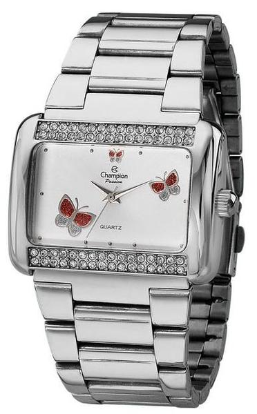 Relógio Champion Passion Feminino Ch24179q Strass Prata