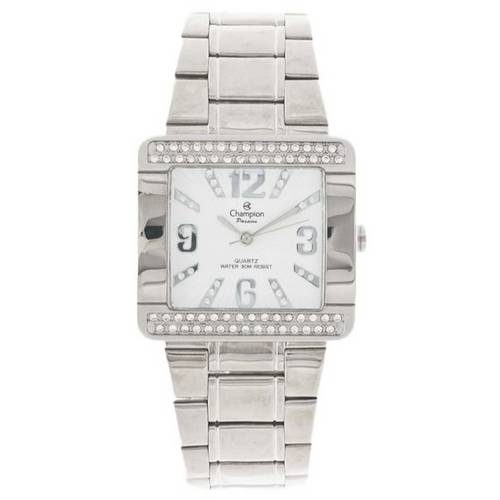 Relógio Champion Passion Feminino Cn29105q Strass Prata