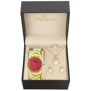 Relógio Champion Passion Kit Feminino Dourado - Cn29310j