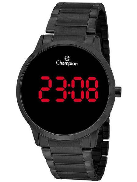 Relogio Champion Preto Digital Led Vermelho CH40142D