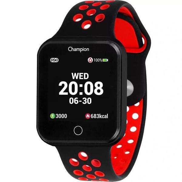 Relógio Champion Preto e Vermelho Smartwatch - CH50006V