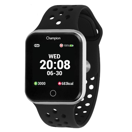 Relógio Champion Smart Bluetooth 4.0 Prata Pulseira Preta CH50006T Smartwatch