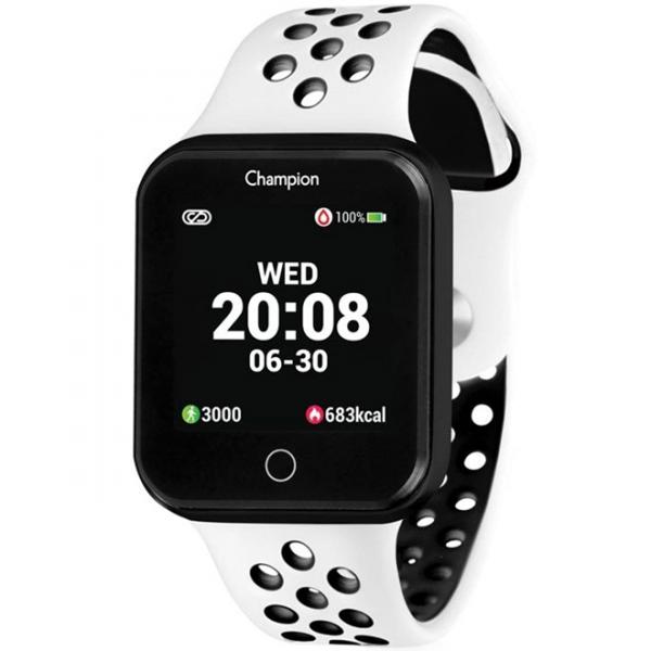 Relógio Champion Smart Bluetooth 4.0 Preto Pulseira Branca e Preta CH50006K Smartwatch
