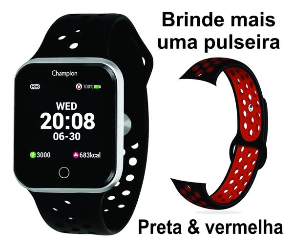 Relógio Champion Smartwatch Bluetooth 4.0 +1 Pulseira Brinde