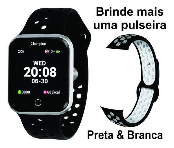 Relógio Champion Smartwatch Bluetooth 4.0 +1 Pulseira Brinde