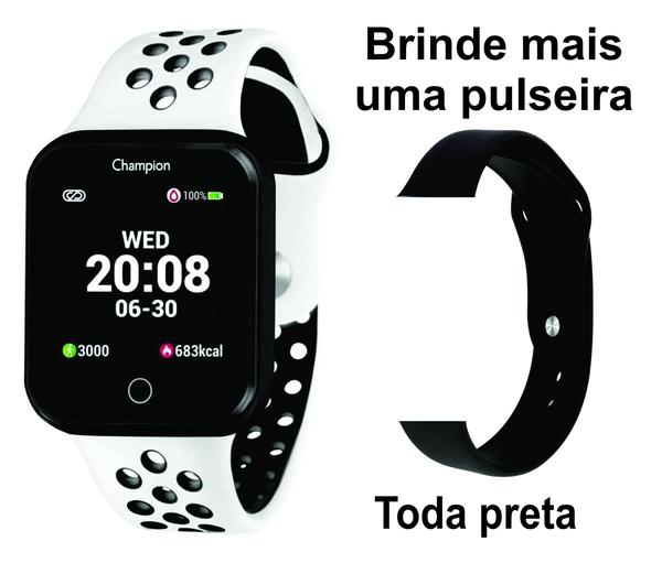 Relógio Champion Smartwatch Bluetooth 4.0 +1 Pulseira Brinde