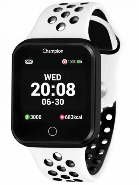 Relógio Champion Smartwatch Bluetooth 4.0 Preto com Pulaseira Branca CH50006K