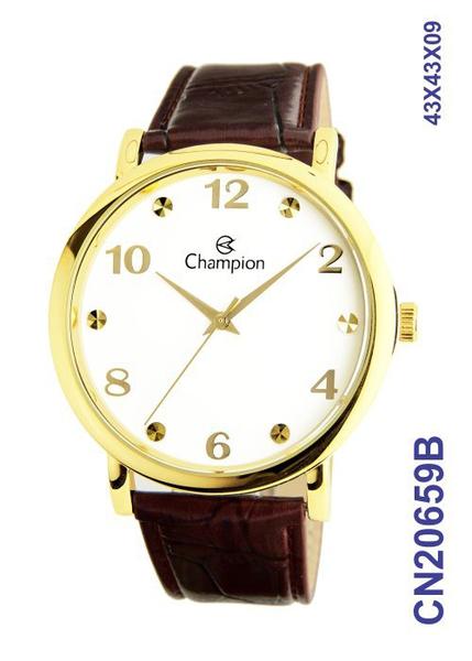 Relógio Champion Social CN20659B Dourado Fundo Branco