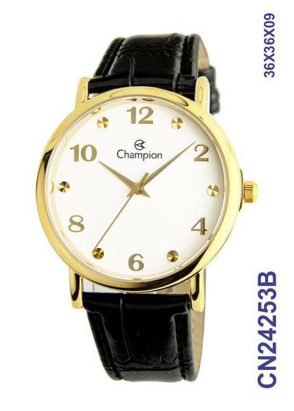 Relógio Champion Social CN24253B Dourado Pulseira Couro