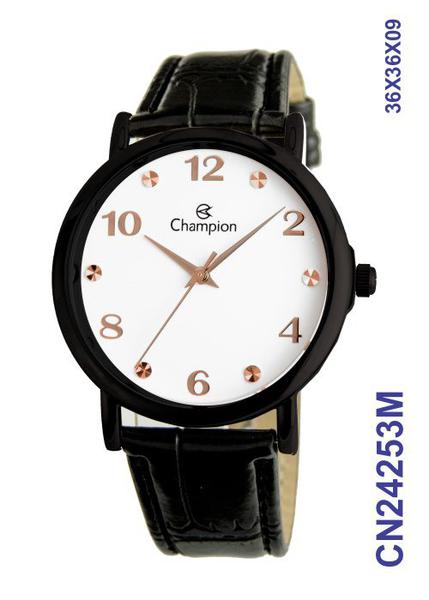 Relógio Champion Social CN24253M Preto Fundo Branco