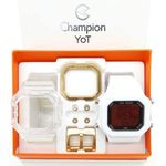 Relógio Champion Yot Unissex Troca Pulseira Branca Transparente Fundo Vermelho Cp40180x-93038