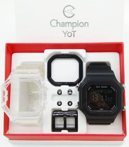 Relógio Champion Yot Unissex Troca Pulseira Preto Transparente Cp40180x-81367