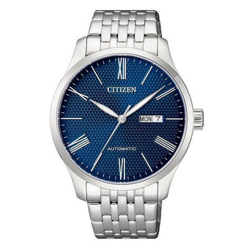 Relógio Citizen Automático Masculino Prata com Fundo Azul