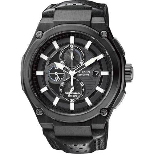 Relógio Citizen Masculino Eco Drive Preto Couro Tz30213j