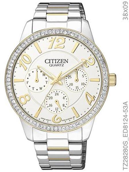 Relógio Citizen Feminino Bicolor com Cristais Tz28280s