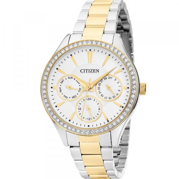 Relógio Citizen Feminino Bicolor TZ28404B Analógico 3 Atm Cristal Mineral Tamanho Médio