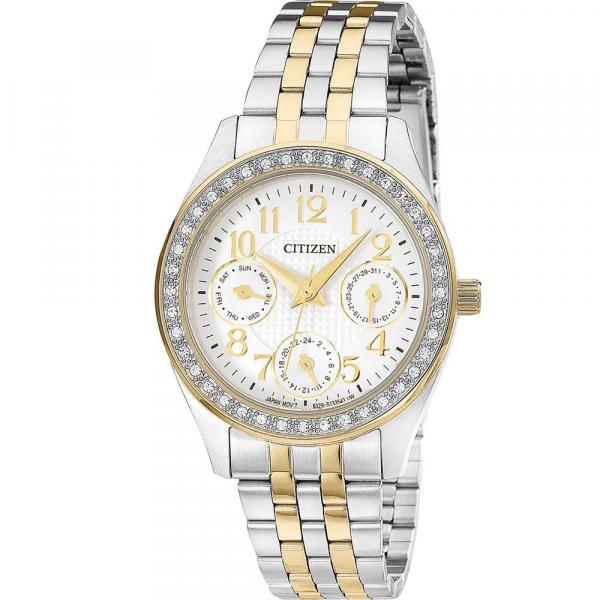 Relógio Citizen Feminino Bicolor TZ28388B Analógico 3 Atm Cristal Mineral Tamanho Médio