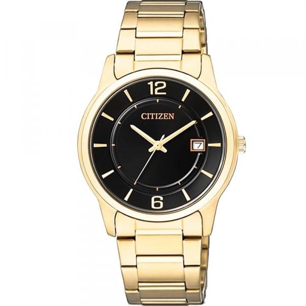 Relógio Citizen Feminino Dourado Quartz TZ28119U Analógico 3 Atm Cristal Mineral Tamanho Médio