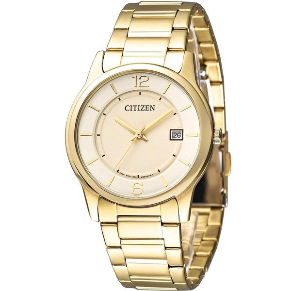 Relógio Citizen Feminino Dourado TZ28119G Analógico 3 Atm Cristal Mineral Tamanho Médio