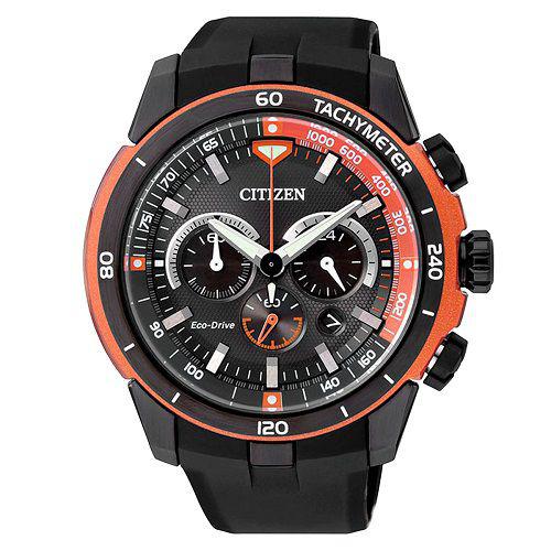 Relógio Citizen Masculino Analógico Eco Drive Orange Rubber TZ30786J