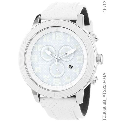 Relógio Citizen Masculino Branco Couro Tz30606b