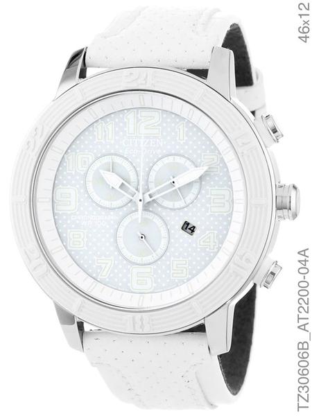 Relógio Citizen Masculino Branco Couro Tz30606b